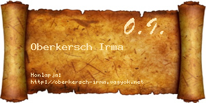 Oberkersch Irma névjegykártya